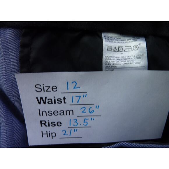 Banana Republic Blue Striped Dress Trousers Womens 12 Pants Mid Rise Tapered - Picture 5 of 5